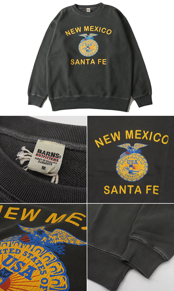 BARNS バーンズ 裏毛|クルーネック|スウェット『Super Heavy Wight Sweat Santa Fe』【アメカジ・カレッジ ...