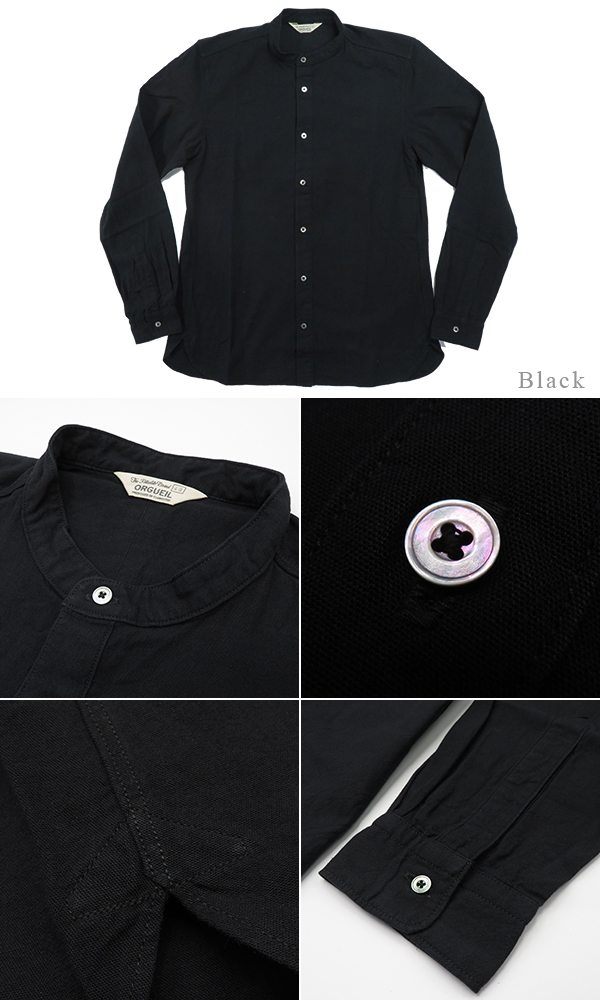 ORGUEIL オルゲイユ 長袖|バンドカラーシャツ『Band Collar Shirt』【アメカジ・ワーク】OR-5080B