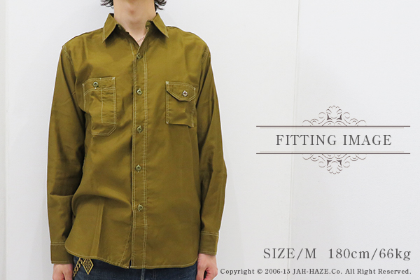 SUGAR CANE FICTION ROMANCE シュガーケーン 長袖|コットンサティーン|ワークシャツ『3oz. COTTON SATIN  WORK SHIRT』【アメカジ・ワーク】SC28993